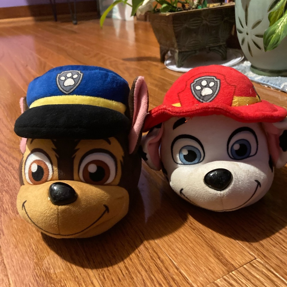 Paw Patrol Plush House Slippers Marshall & Chase Kids 7-8